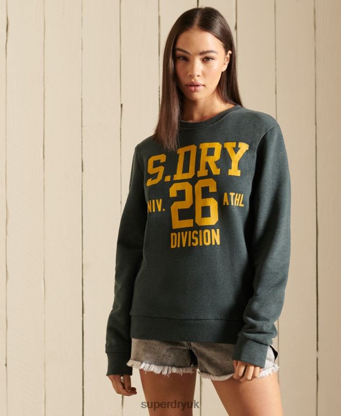 Oversized Track & Field Crew Sweatshirt Women Green Clothing Superdry 66N8N6170
