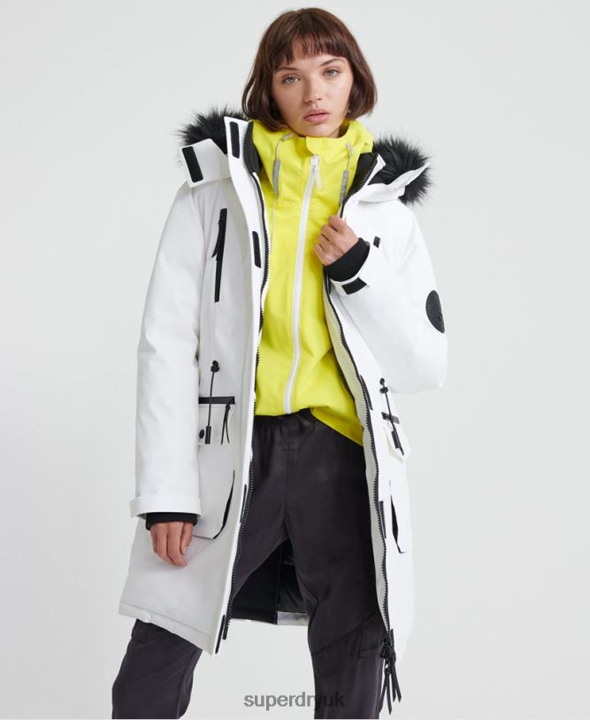 Aiko Everest Down Parka Jacket Women Cream Clothing Superdry 66N8N5705