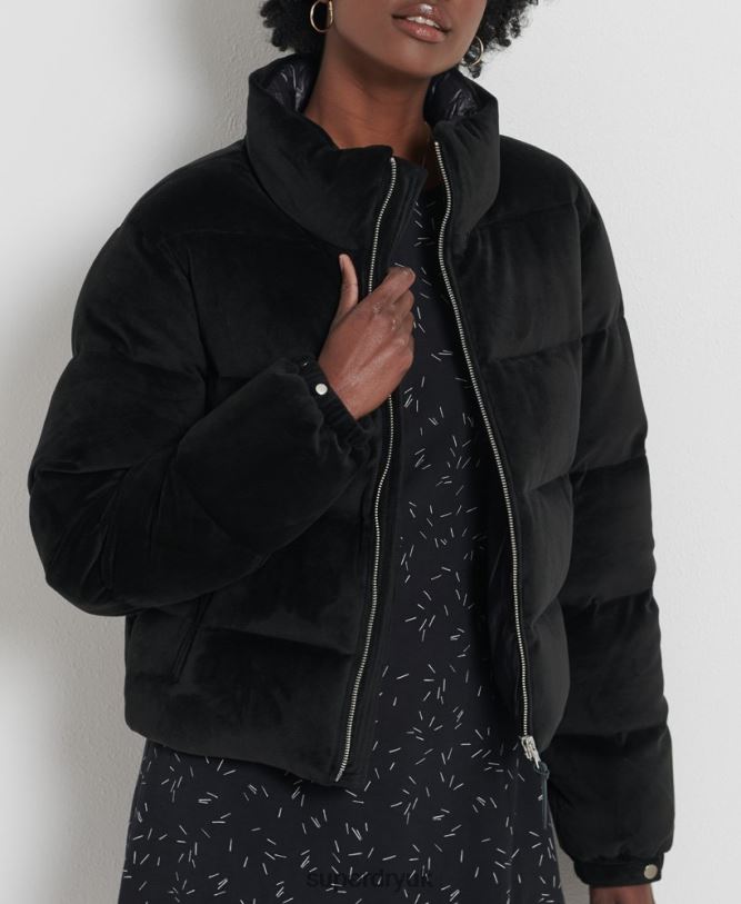 Alpine Down Padded Jacket Women Black Clothing Superdry 66N8N5630