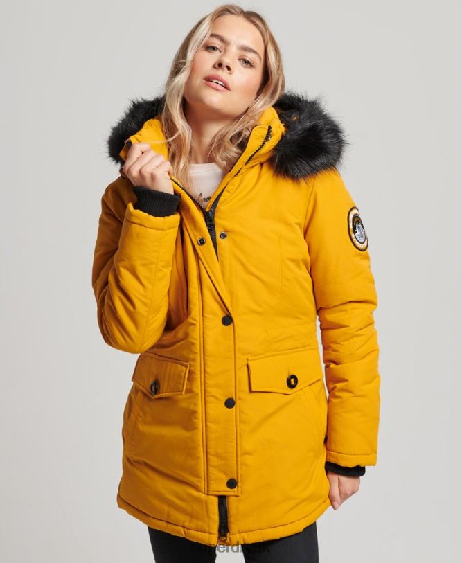 Ashley Everest Parka Jacket Women Yellow Clothing Superdry 66N8N5740
