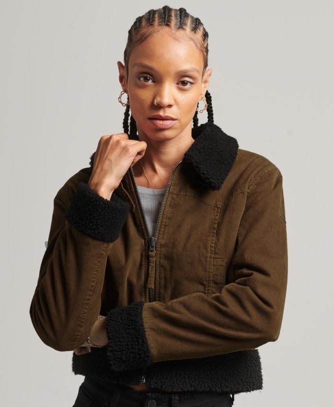 Borg Lined Indie Jacket Women Brown Clothing Superdry 66N8N5438