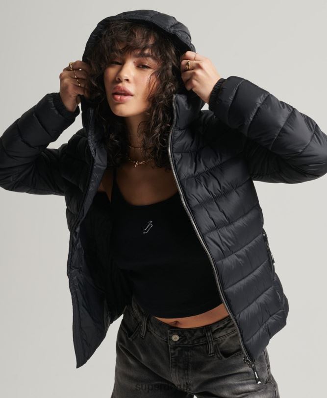 Classic Fuji Puffer Jacket Women Black Clothing Superdry 66N8N3794