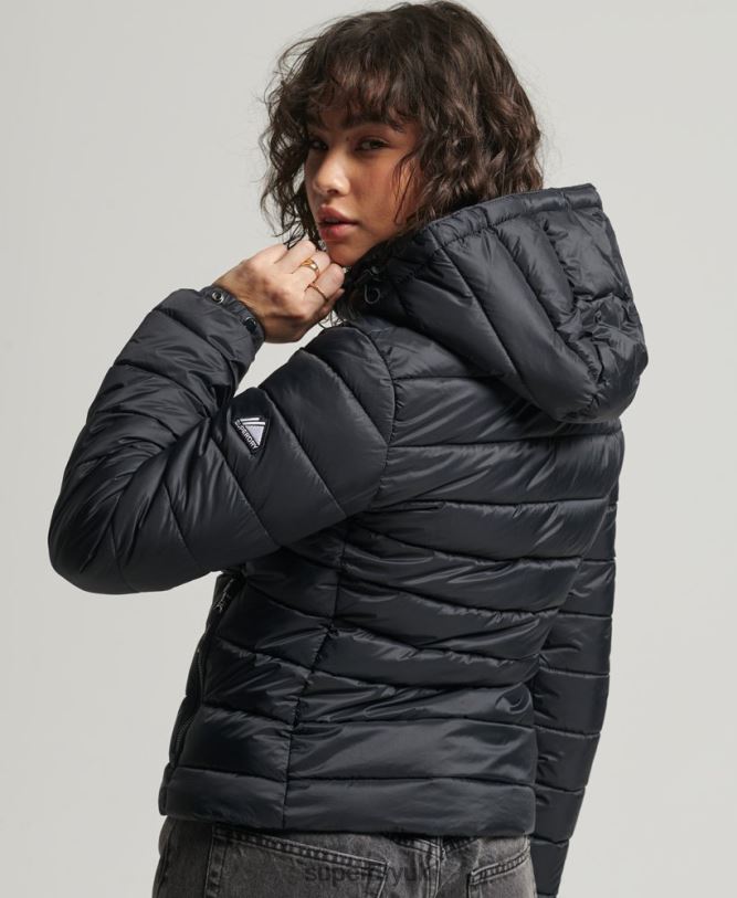 Classic Fuji Puffer Jacket Women Black Clothing Superdry 66N8N3794