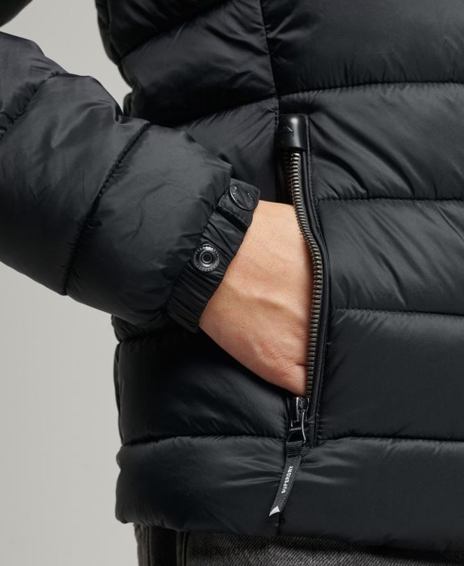Classic Fuji Puffer Jacket Women Black Clothing Superdry 66N8N3794