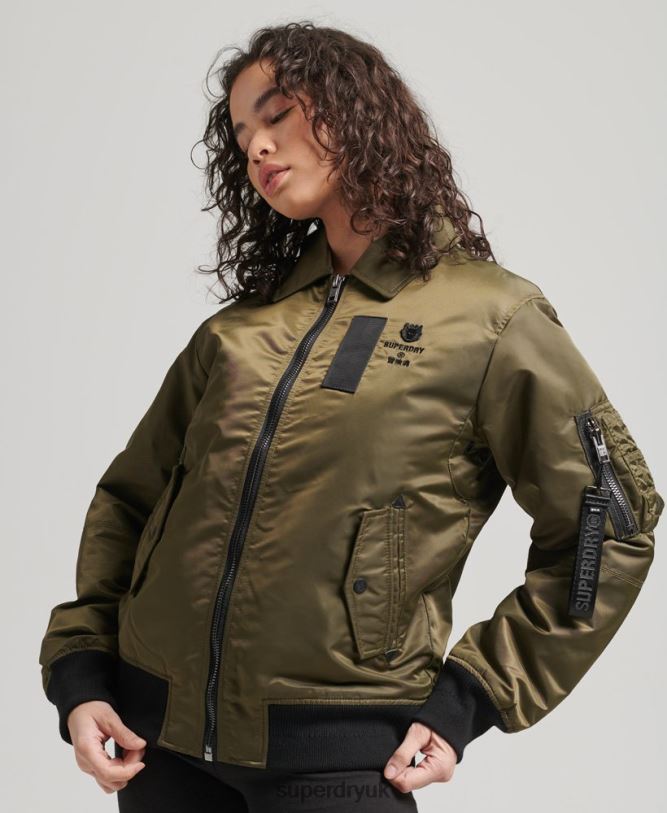 Energy MA2 Bomber Jacket Women Green Clothing Superdry 66N8N5508