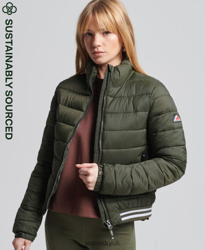 Fuji Bomber Jacket Women Green Clothing Superdry 66N8N5652