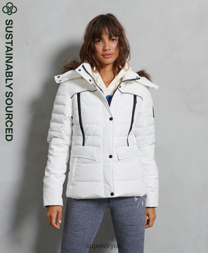 Glacier Padded Jacket Women White Clothing Superdry 66N8N5514