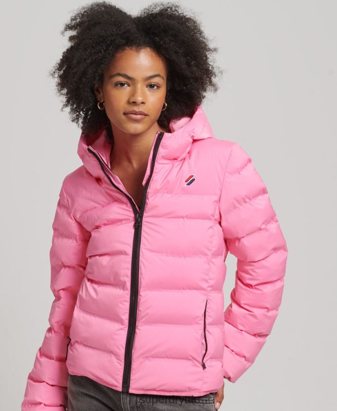 Heat Sealed Padded Jacket Women Pink Clothing Superdry 66N8N3631
