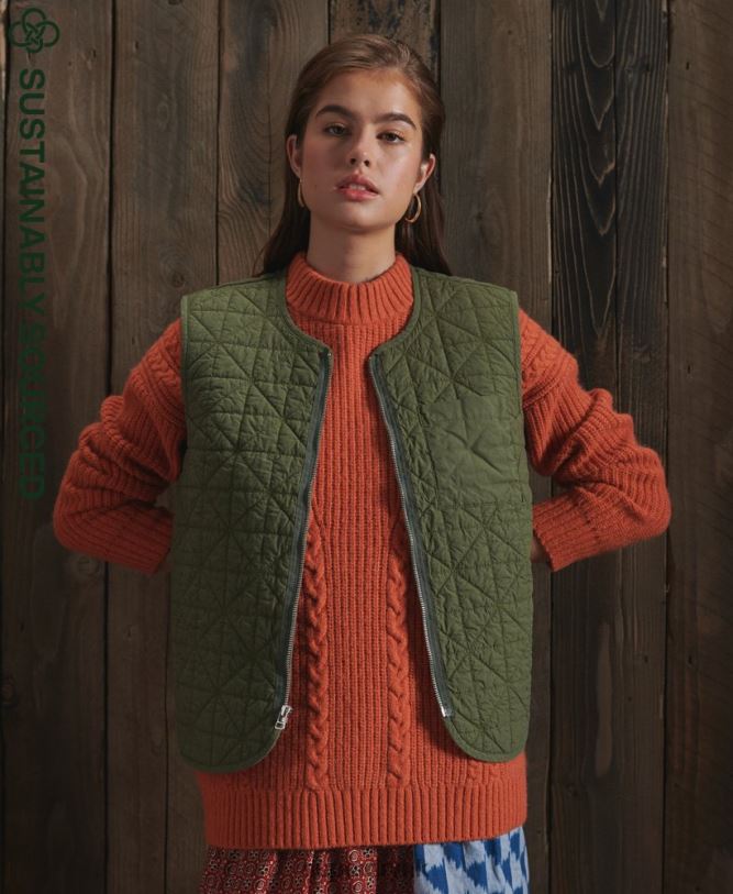 Limited Edition Dry Liner Vest Women Khaki Clothing Superdry 66N8N5518