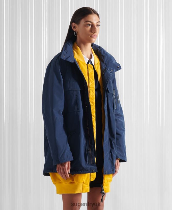 Limited Edition SDX New York Double Jacket Women Navy Clothing Superdry 66N8N4763