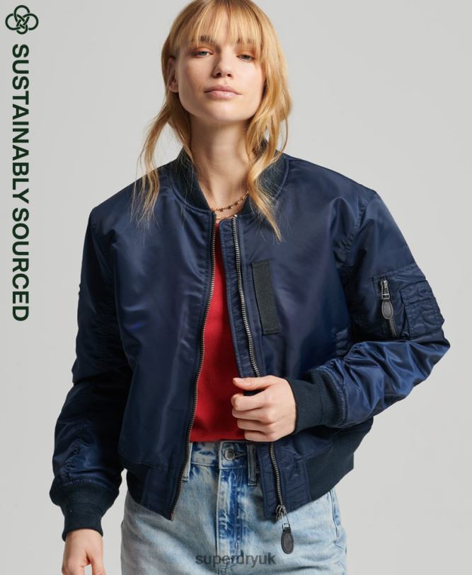 MA1 Bomber Jacket Women Navy Clothing Superdry 66N8N5431