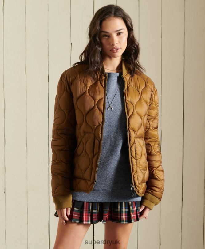 Oversized Liner Bomber Jacket Women Tan Clothing Superdry 66N8N5562
