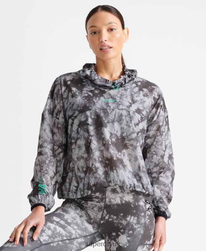 Run Lightweight Rain Shell Women Grey Clothing Superdry 66N8N5665