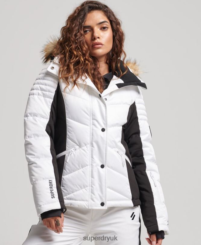 Snow Luxe Puffer Jacket Women White Clothing Superdry 66N8N3567