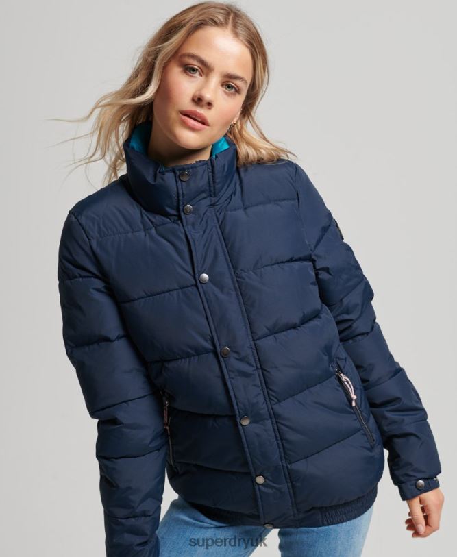 Source Retro Puffer Jacket Women Navy Clothing Superdry 66N8N5439