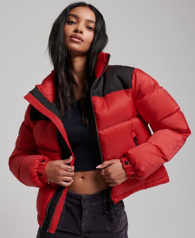 Sportstyle Code Puffer Jacket Women Red Clothing Superdry 66N8N5524