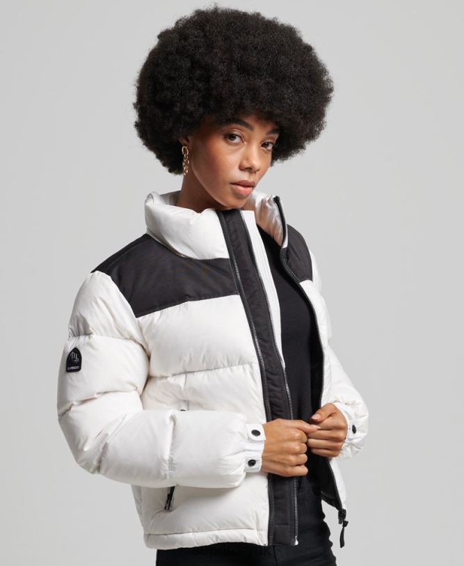 Sportstyle Code Puffer Jacket Women White Clothing Superdry 66N8N5579