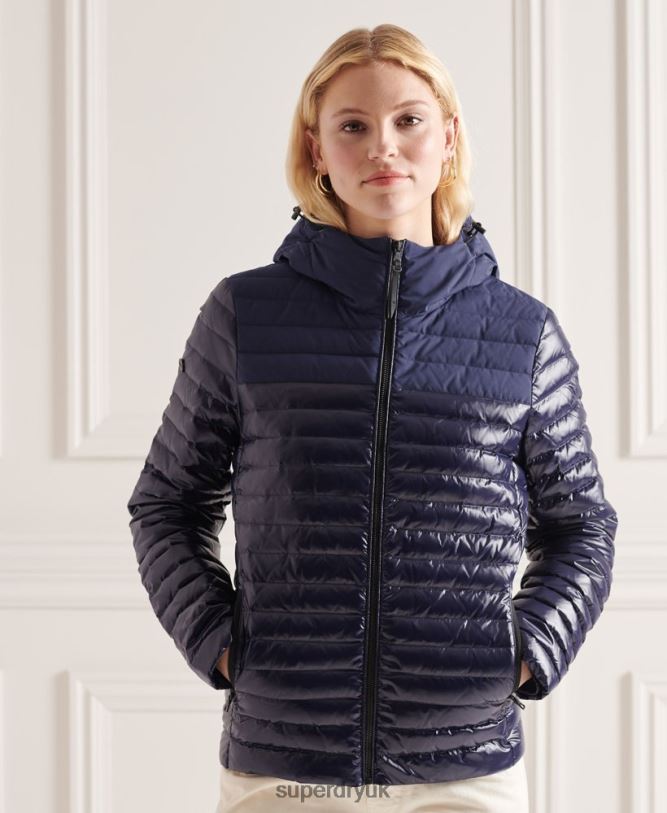 Studios Contrast Core Down Jacket Women Navy Clothing Superdry 66N8N5635
