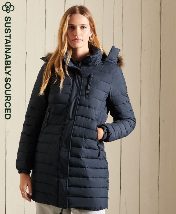 Super Fuji Jacket Women Navy Clothing Superdry 66N8N3834