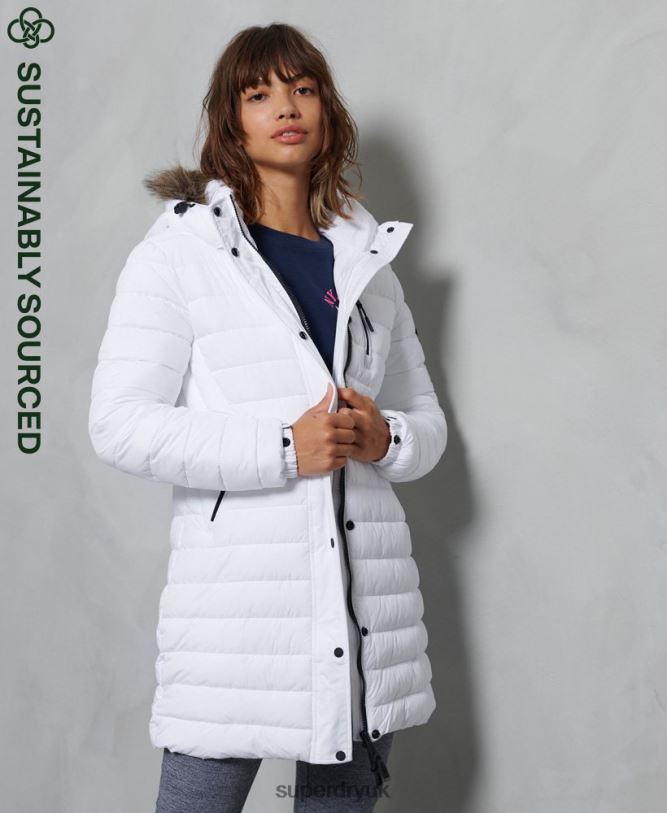 Super Fuji Jacket Women White Clothing Superdry 66N8N3839