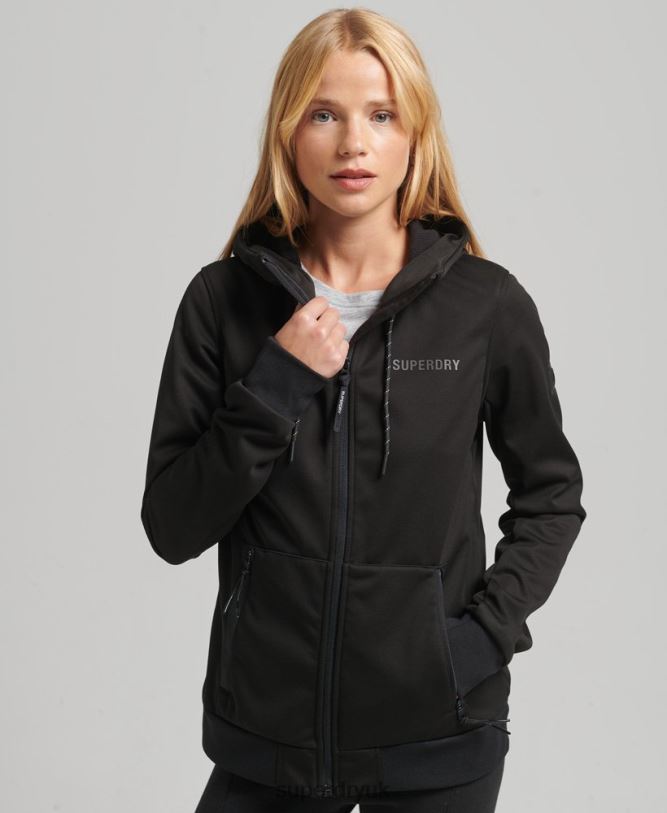 Tech Softshell Jacket Women Black Clothing Superdry 66N8N5554