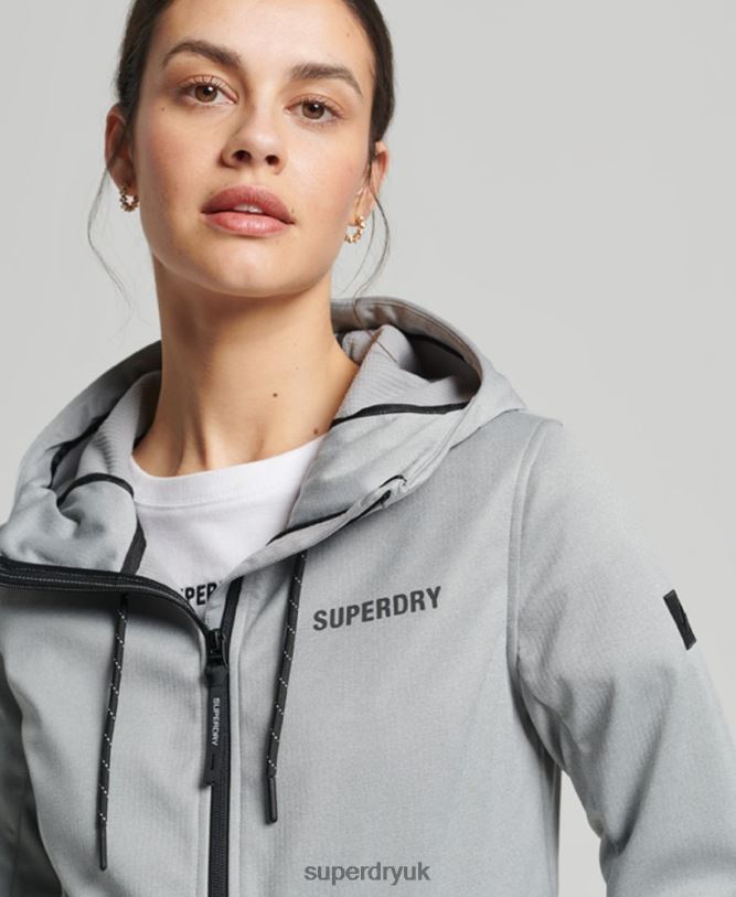 Tech Softshell Jacket Women Grey Clothing Superdry 66N8N5411