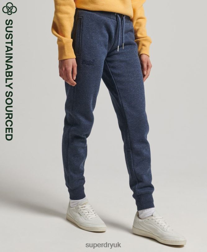 Organic Cotton Vintage Logo Embroidered Joggers Women Navy Clothing Superdry 66N8N3929