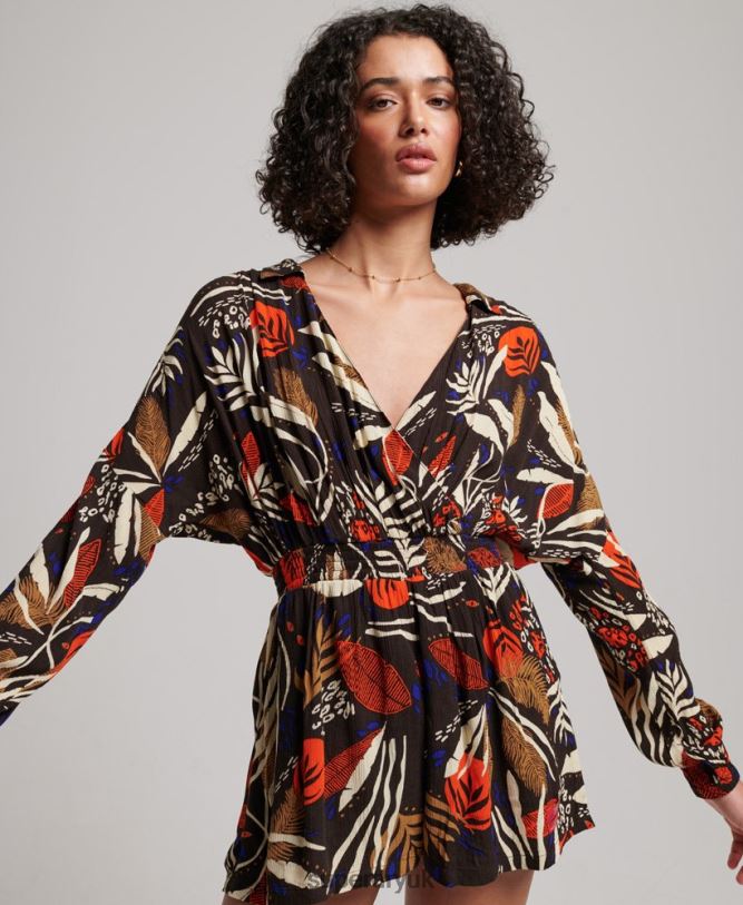 Vintage Beach Playsuit Women Brown Clothing Superdry 66N8N4095