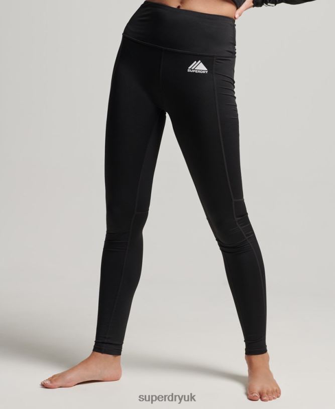 Base Layer Leggings Women Black Clothing Superdry 66N8N4076