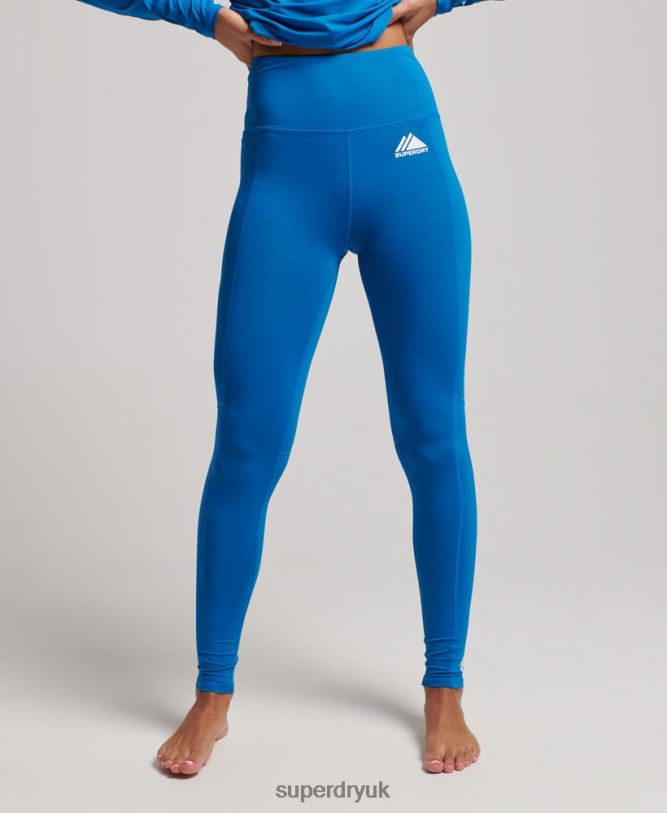 Base Layer Leggings Women Blue Clothing Superdry 66N8N4074
