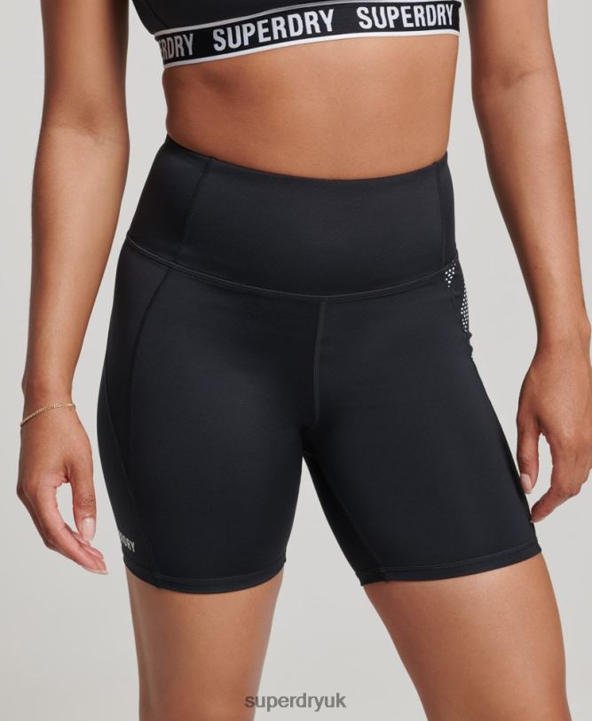 Core 6inch Tight Shorts Women Black Clothing Superdry 66N8N3134