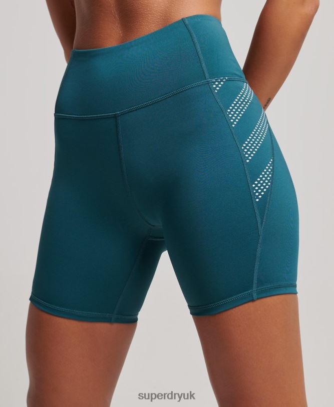 Core 6inch Tight Shorts Women Turquoise Clothing Superdry 66N8N3135