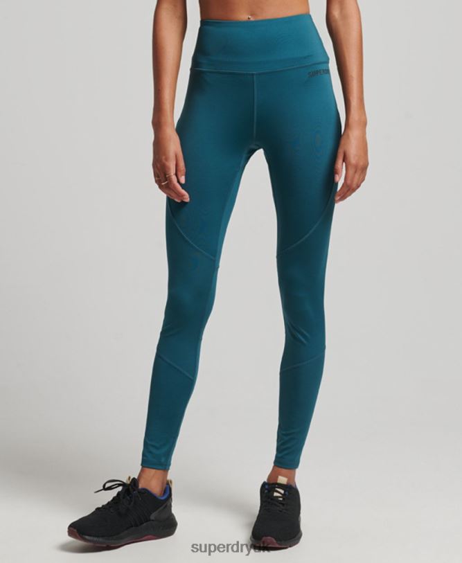 Core Full Length Leggings Women Turquoise Clothing Superdry 66N8N4066