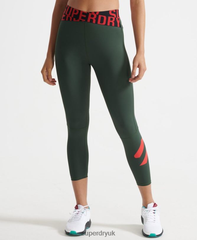 Training Cross 7/8 Leggings Women Green Clothing Superdry 66N8N4087