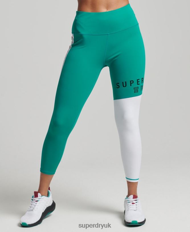 Training Graphic 7/8 Leggings Women Green Clothing Superdry 66N8N4089