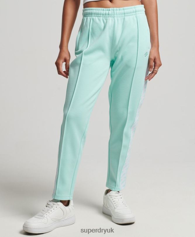 Code S Logo Tape Track Pants Women Blue Clothing Superdry 66N8N3928