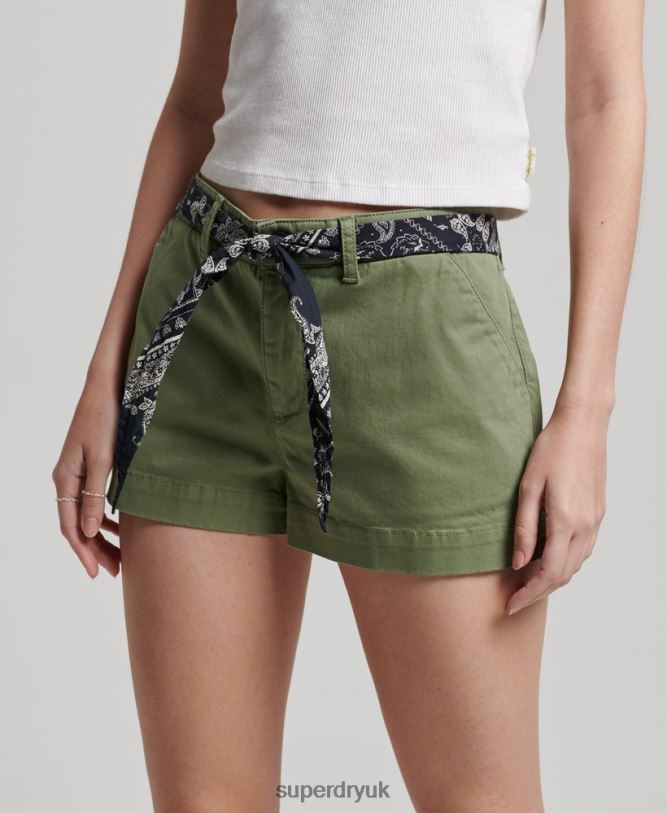 Chino Hot Shorts Women Khaki Clothing Superdry 66N8N2072