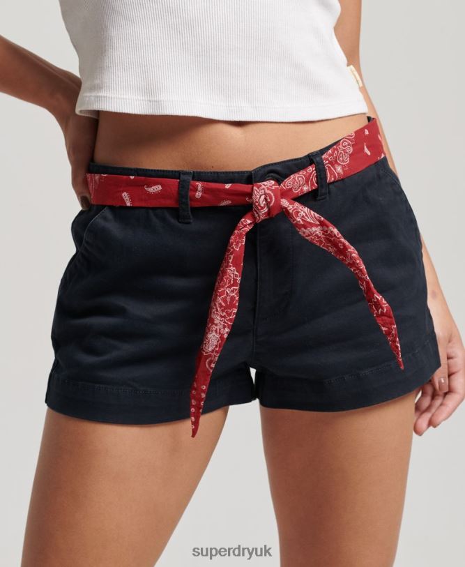 Chino Hot Shorts Women Navy Clothing Superdry 66N8N2093