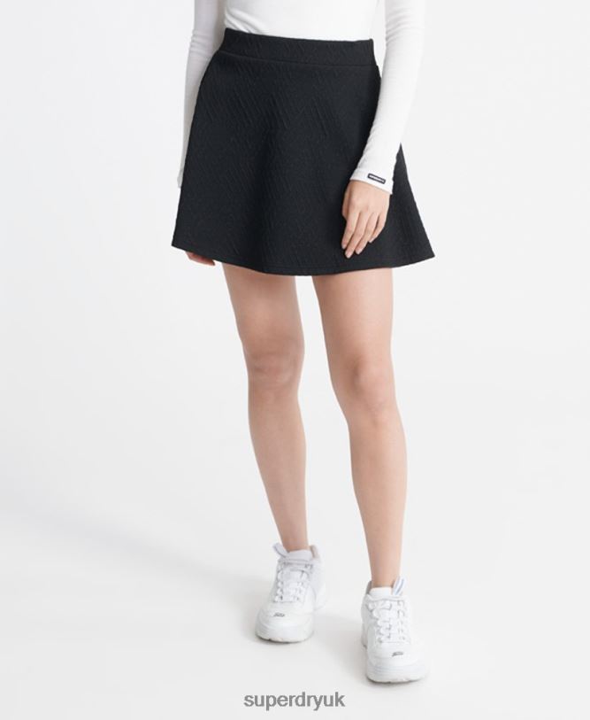 Brooke Skater Skirt Women Black Clothing Superdry 66N8N4166