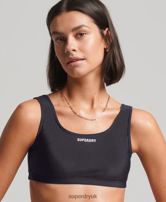 Essential Recycled Bikini Top Women Black Clothing Superdry 66N8N3222