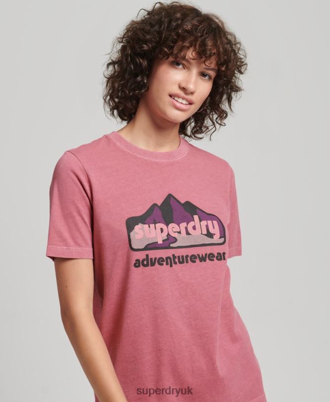 90s Terrain Graphic T-Shirt Women Pink Clothing Superdry 66N8N6210