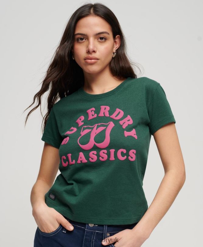 Archive Neon Graphic T-Shirt Women Green Clothing Superdry 66N8N2650