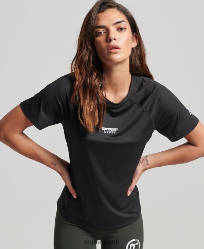 Core Active T-Shirt Women Black Clothing Superdry 66N8N2701