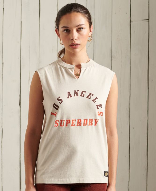 Bohemian Band Vest Top Women Cream Clothing Superdry 66N8N3079