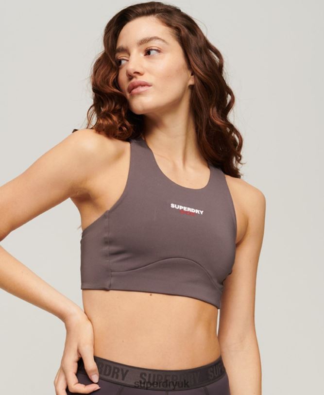 Core Active Bra Women Grey Clothing Superdry 66N8N2996