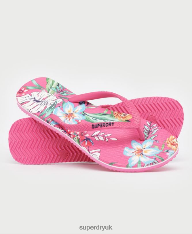 Classic Vintage Flip Flops Women Pink Shoes Superdry 66N8N4401
