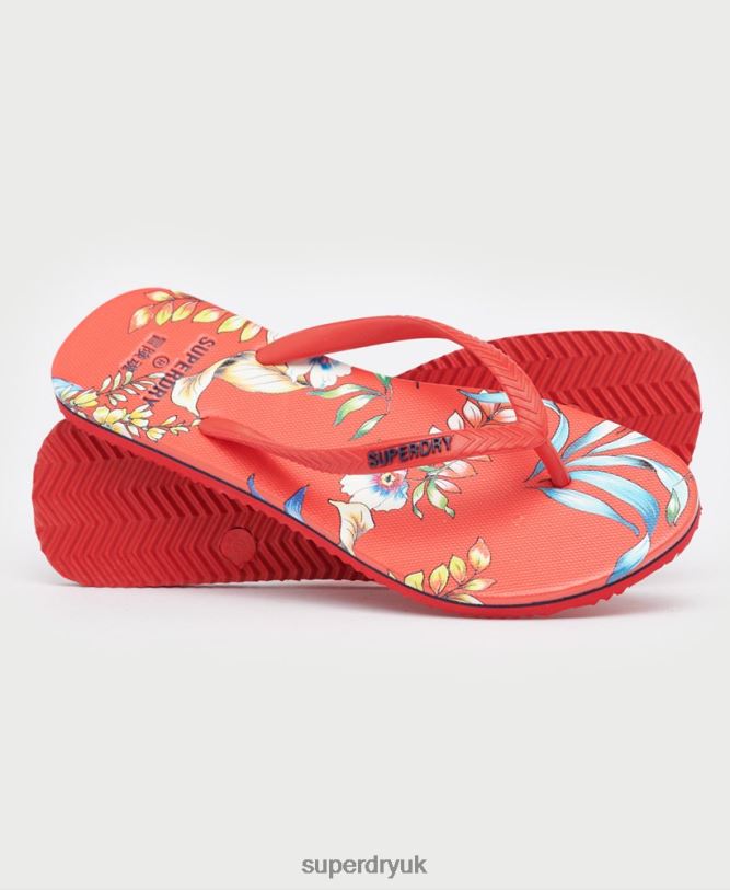 Classic Vintage Flip Flops Women Red Shoes Superdry 66N8N4400