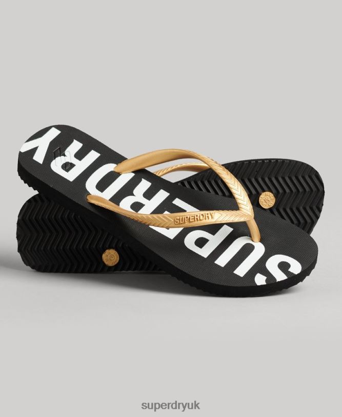 Code Essential Flip Flops Women Black Shoes Superdry 66N8N4388