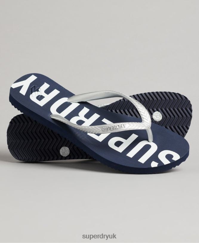 Code Essential Flip Flops Women Navy Shoes Superdry 66N8N4412