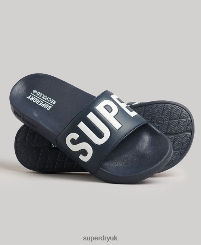 Code Core Pool Sliders Women Navy Shoes Superdry 66N8N4359